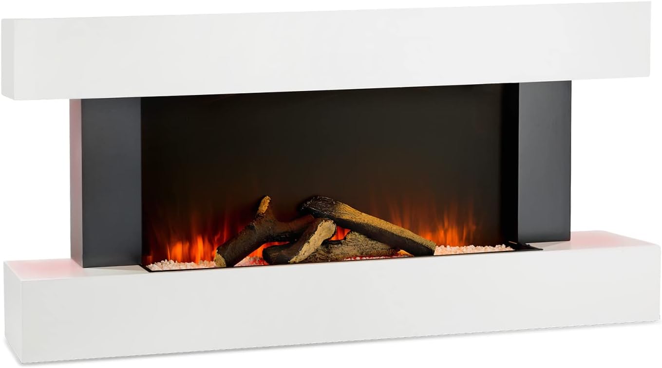 DUPI Chimenea Eléctrica Nero Pro SENZIA | 3 en 1 con Calefacción | Efecto Llama | 12 Colores Llama | APP Tuya-Smart Life-Alexa | Blanco | 134x58x21cm - 8