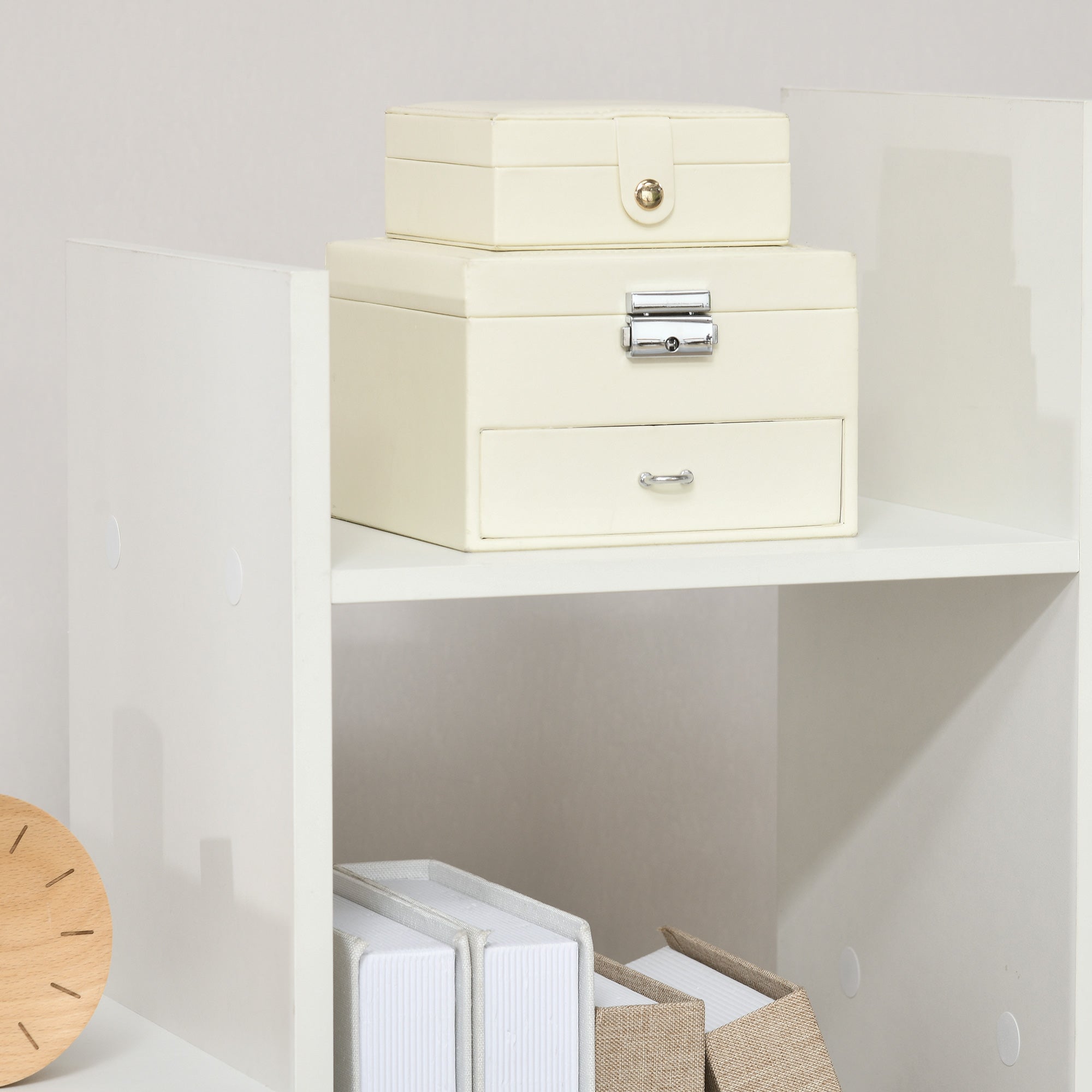 HOMCOM Mobile Libreria ad Albero con 13 Ripiani, Libreria Scaffale Moderna in Legno per Soggiorno, Studio, Ufficio, Bianco - 8