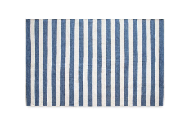 apis PET rayures larges bleu et blanc 160x230 cm