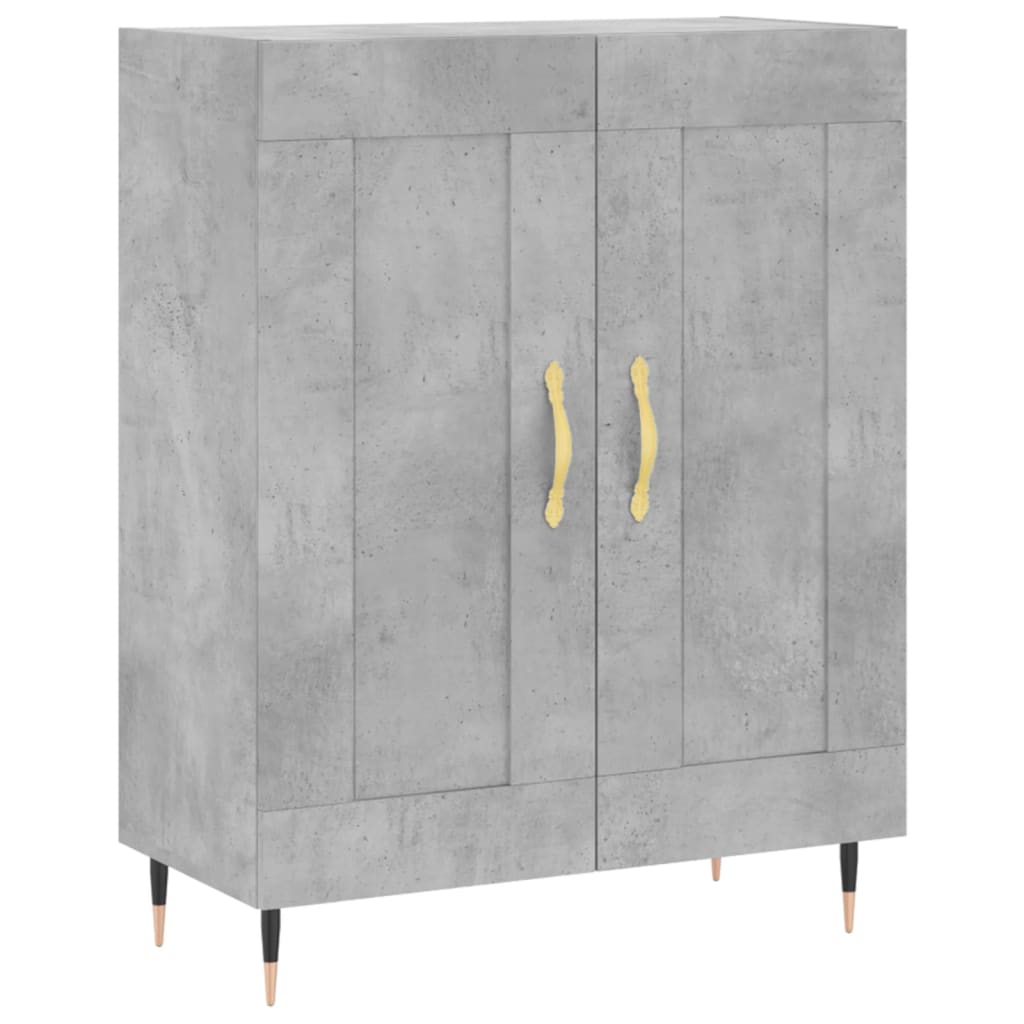 Aparador De Madera De Ingeniería Gris Hormigón 69,5x34x90 Cm Vidaxl Con