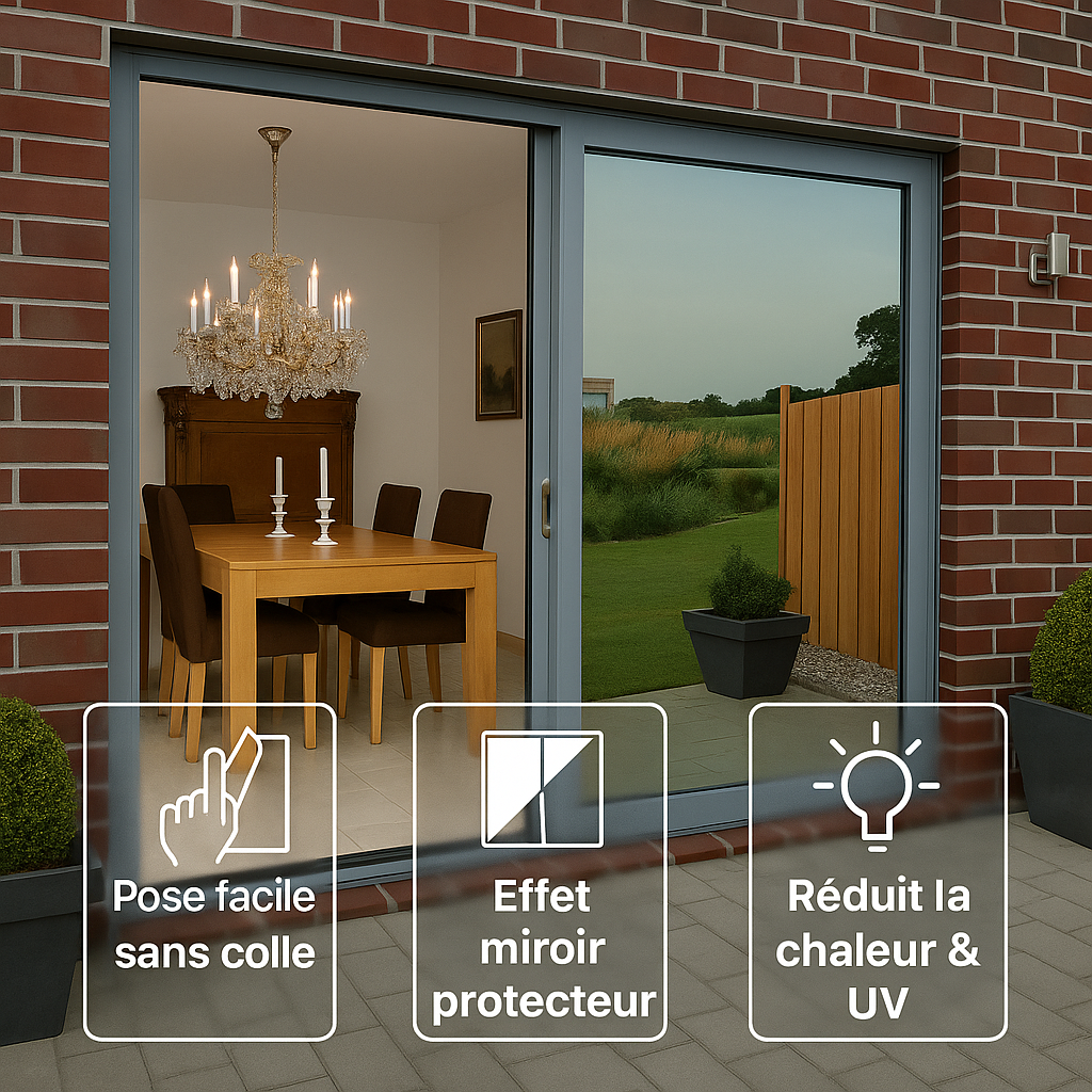 Autocolante para vidros privados a metro - eletrostático Anti-Regulação Anti-UV Anti-Calor - 90x2m - 3