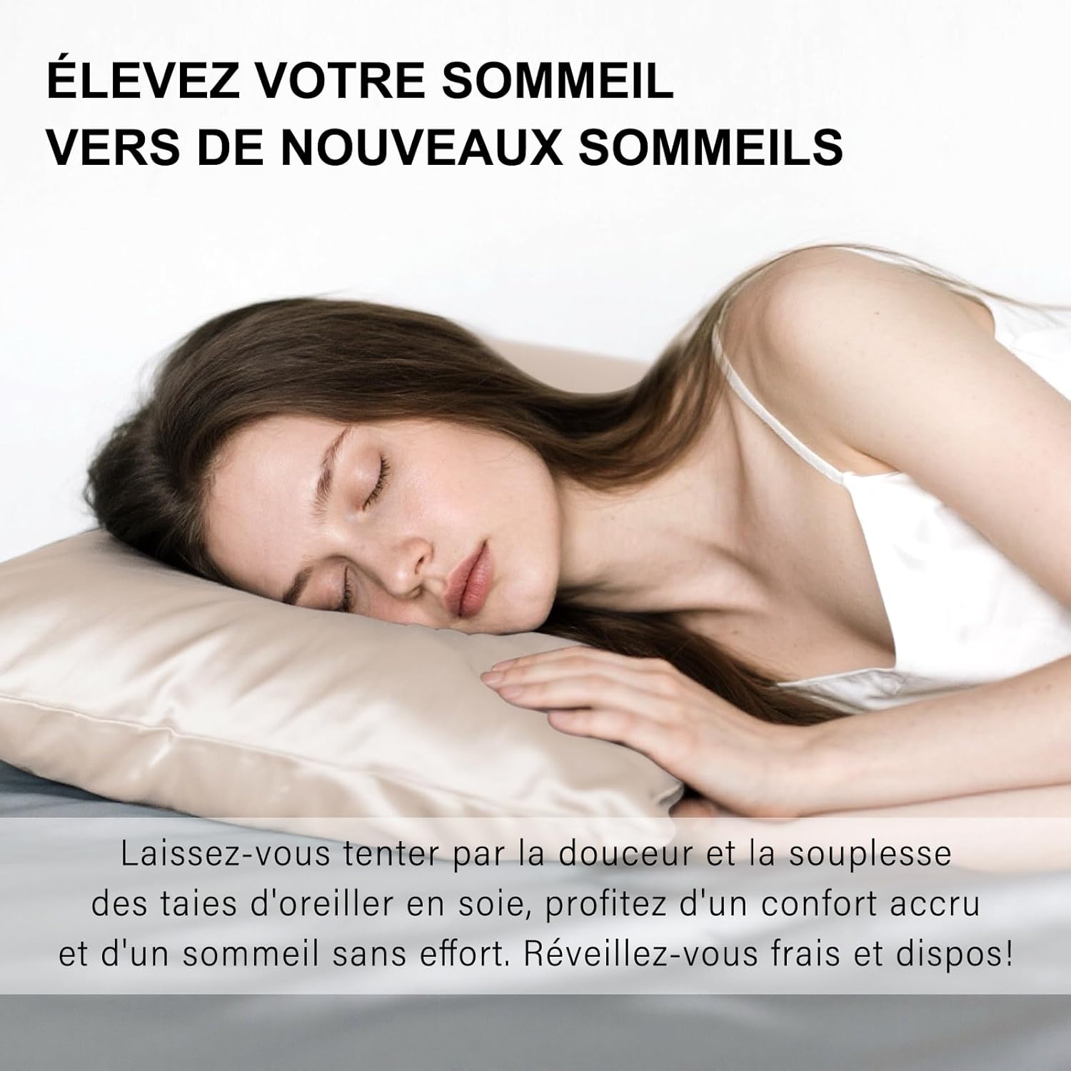 Lot de 2 taies d'oreiller en satin doux, lisses et infroissables pour homme et femme，Standard (20x26 Inch) - 7
