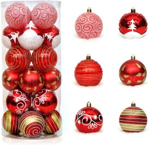 Lot De 84 Boules De Noël Rouges Et Blanches – Décorations Suspendues Neuves