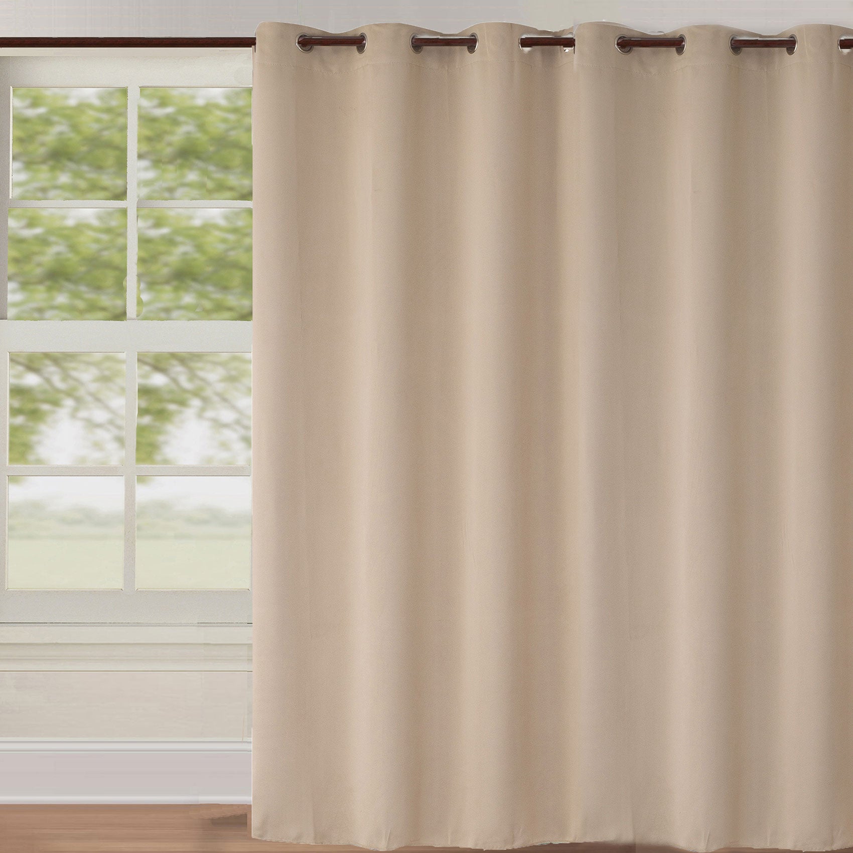 Rideau occultant uni grande largeur - Beige - 240x260 cm - Polyester ...