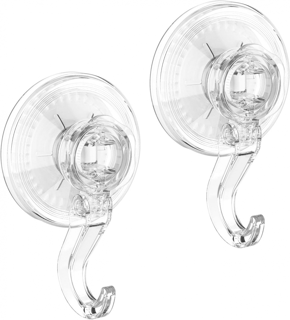 Zestaw 2 haczyków ściennych z przyssawką, hak z przyssawką do 5 kg, wielokrotnego użytku hak prysznicowy, przezroczysty, wodoodporny