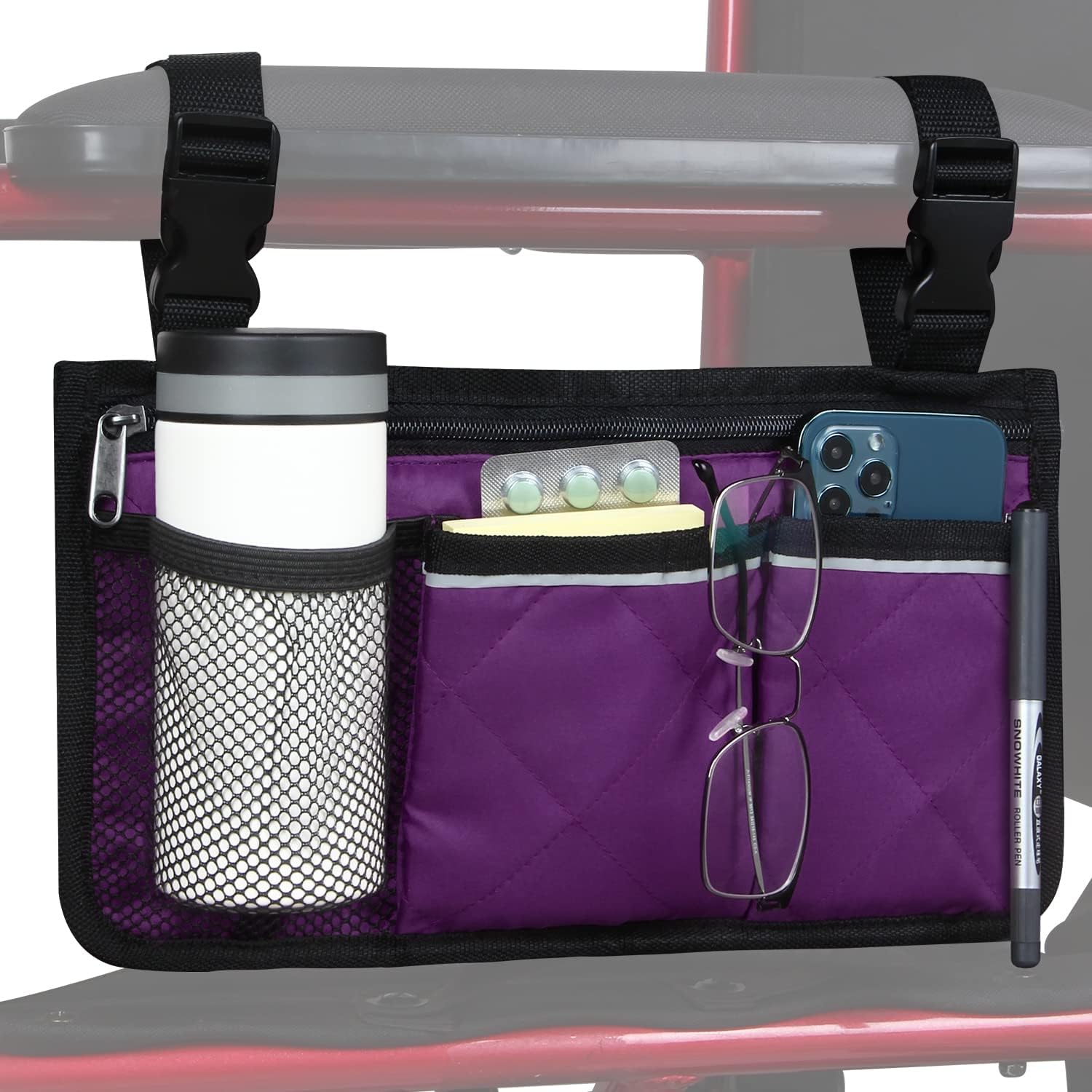 Sac De Rangement Latéral Pour Accoudoir De Canapé - Organiseur Télécommande Marron, Suspendu Pour Lit Et Fauteuil