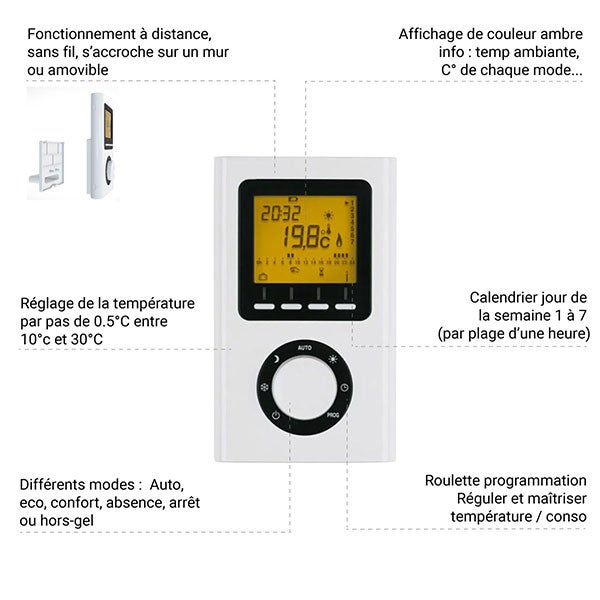 Sèche-serviette électrique programmable cuivré - HxL : 753x500 - 300 Watt - JAD753/500E1COPP - 5