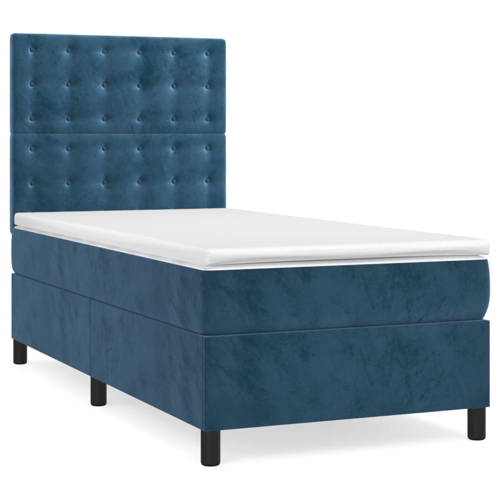 Sommier à lattes avec matelas, bleu foncé, 100x200 cm - 2