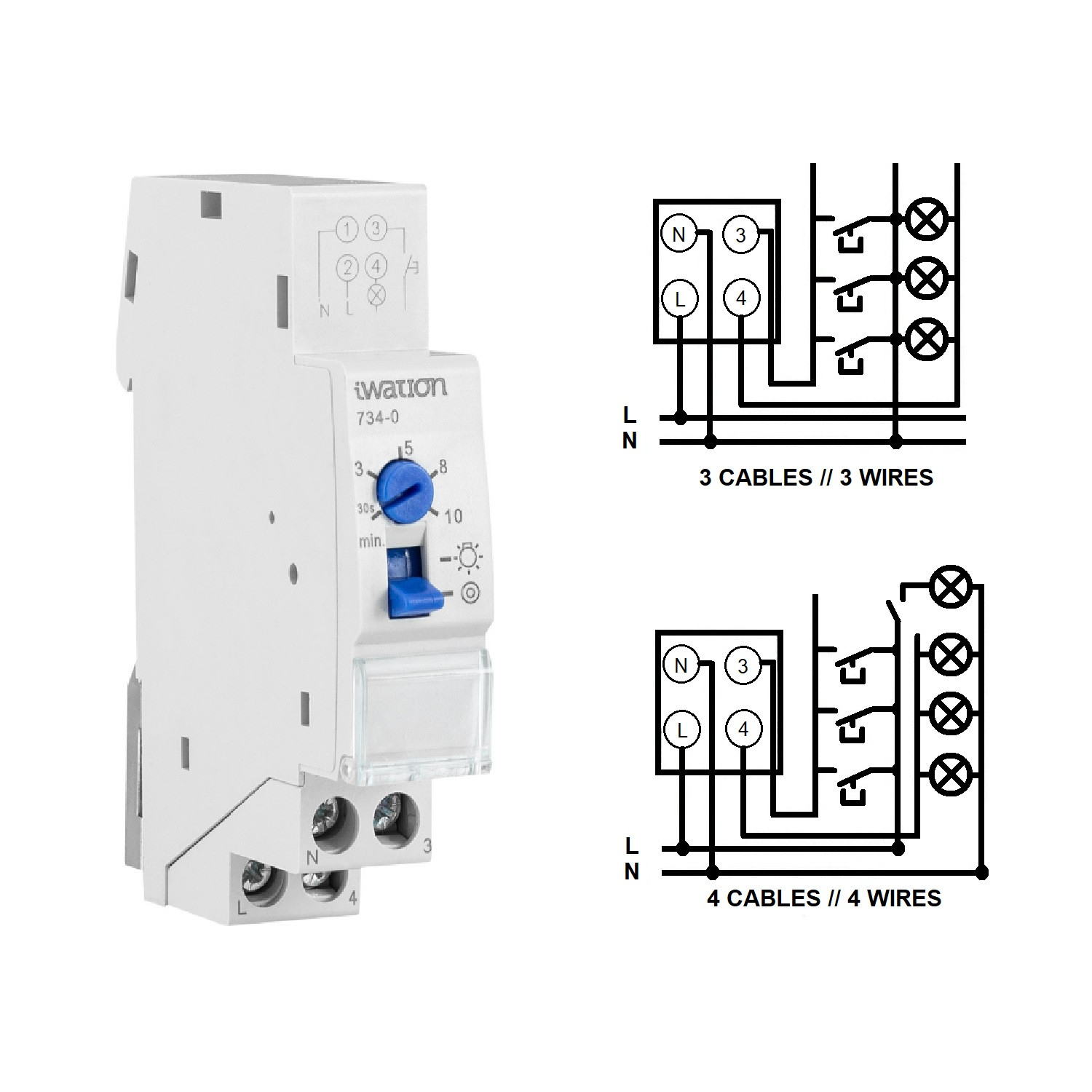 Minuterie d'Escalier 30s-10min, Man/Aut - 3