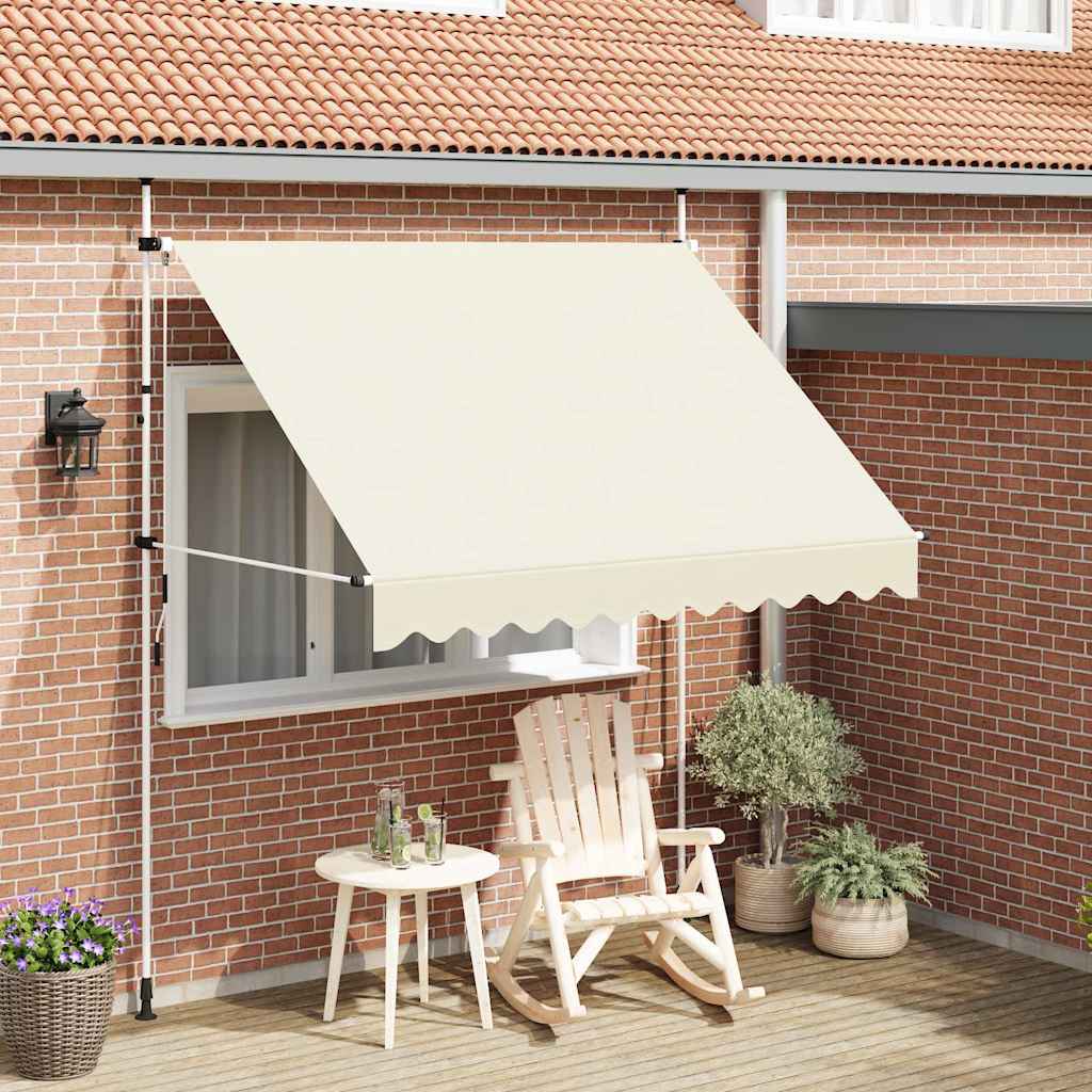 Toldo retráctil de operación manual 250 cm crema vidaxl