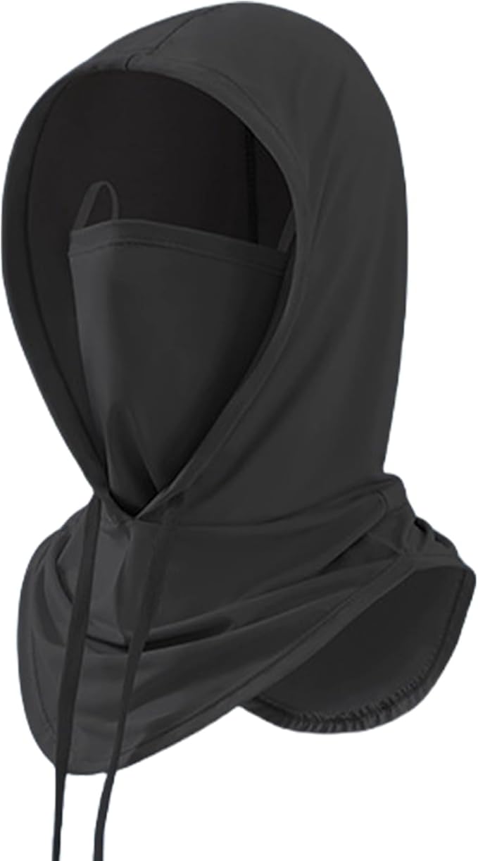 Cagoule rafraîchissante, protection solaire UV, masque intégral respirant, couvre-visage, pour hommes et femmes, cyclisme, moto, pêche (noir), noir, L - 2