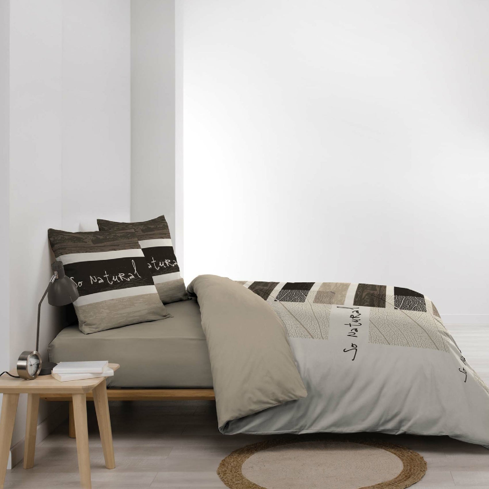 DOUCEUR D'INTERIEUR, Parure de lit avec 2 taies d'oreiller, Coton, Imprimé, So Natural - 2
