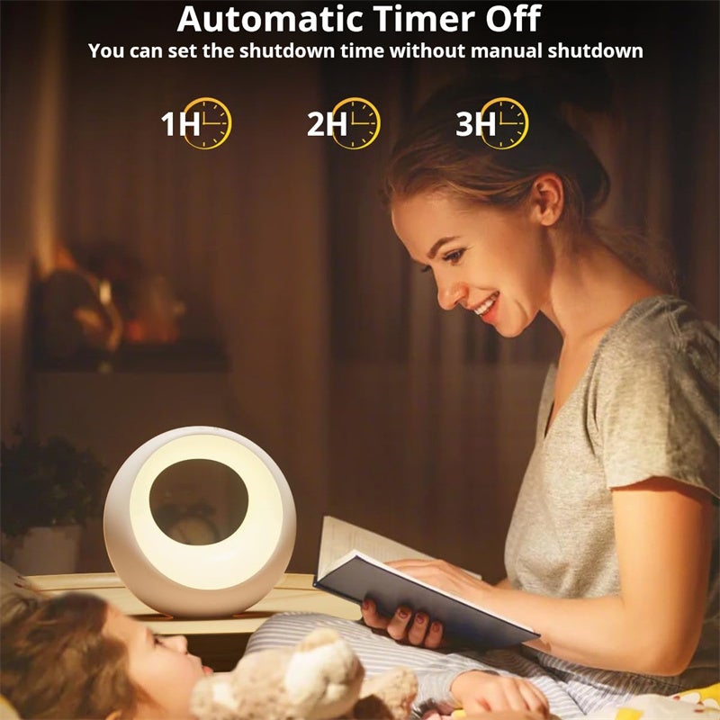 Candeeiro de cabeceira com comando e toque regulável, decoração para quarto de bebé, luz de presença, candeeiro de mesa LED com mudança de cor RGB - 6