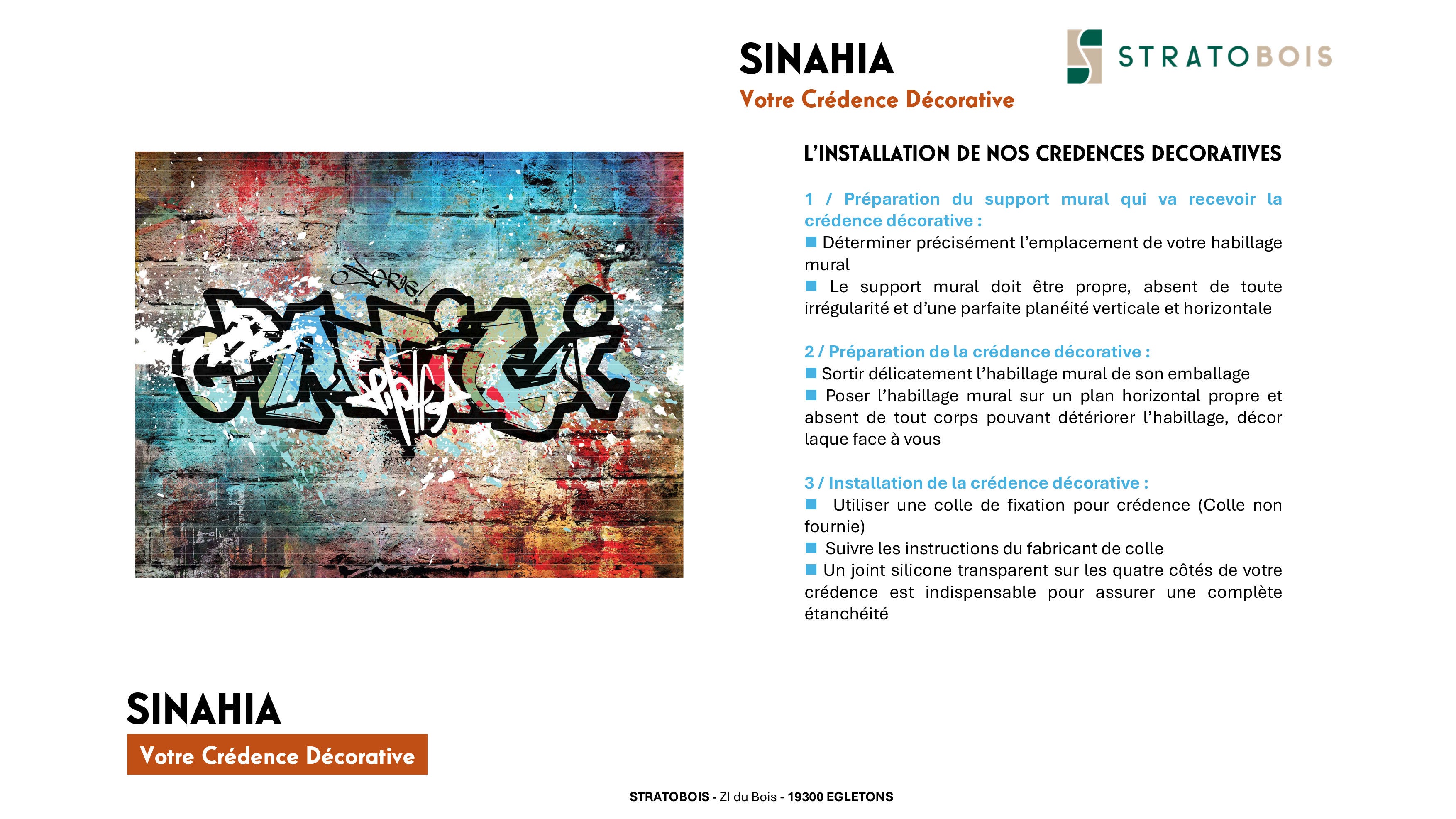 Crédence décorative SINAHIA typos graffiti 900mmx700mm Ep 6mm verre securit - 7