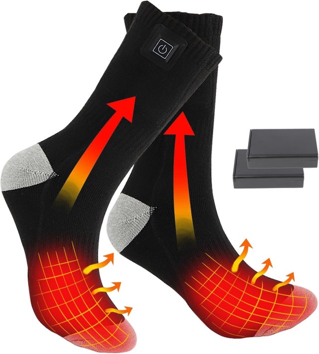 Chaussettes Chauffantes Rechargeables - 3 Niveaux De Chaleur - Homme & Femme - Pour Ski, Randonnée, Hiver - Jusqu'à 10h D'Autonomie