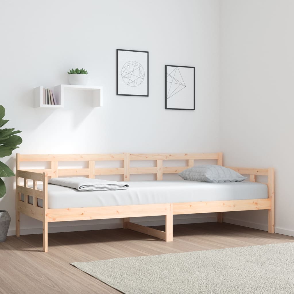 Łóżko Dzienne Drewniane Brązowe Rama Łóżka Ze Stelażem Sofa 80x200 cm