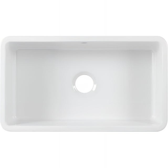Évier timbre d'office grande taille 1 bac à poser ou à encastrer 80x46cm hauteur 22cm céramique SANINDUSA Farmhouse blanc