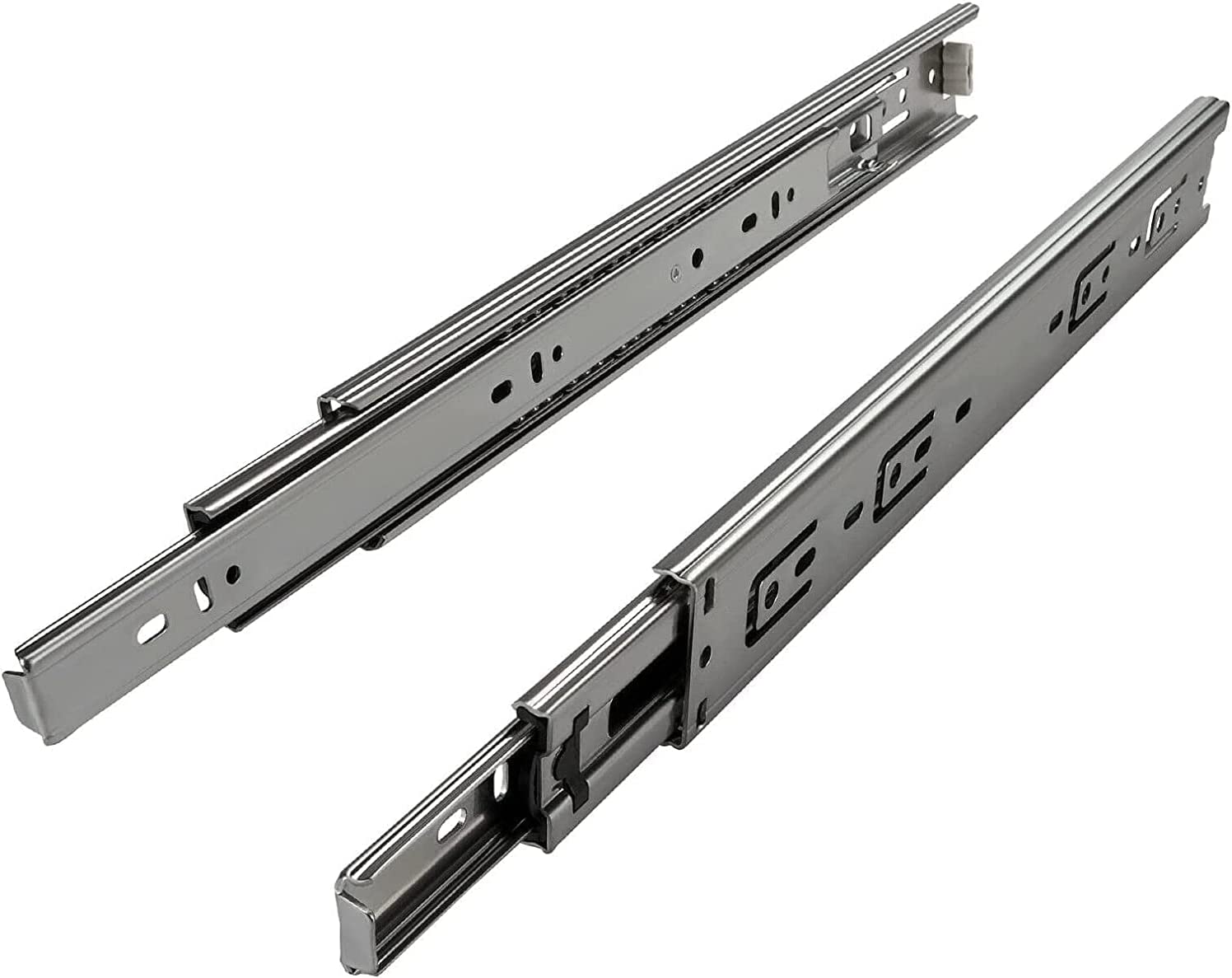 600MM - Paire de Coulisses pour Tiroir à Billes - H 45mm - Sortie Totale. Avec fermeture standard - Guides Rails Coulissants - Portée 50kg - 7