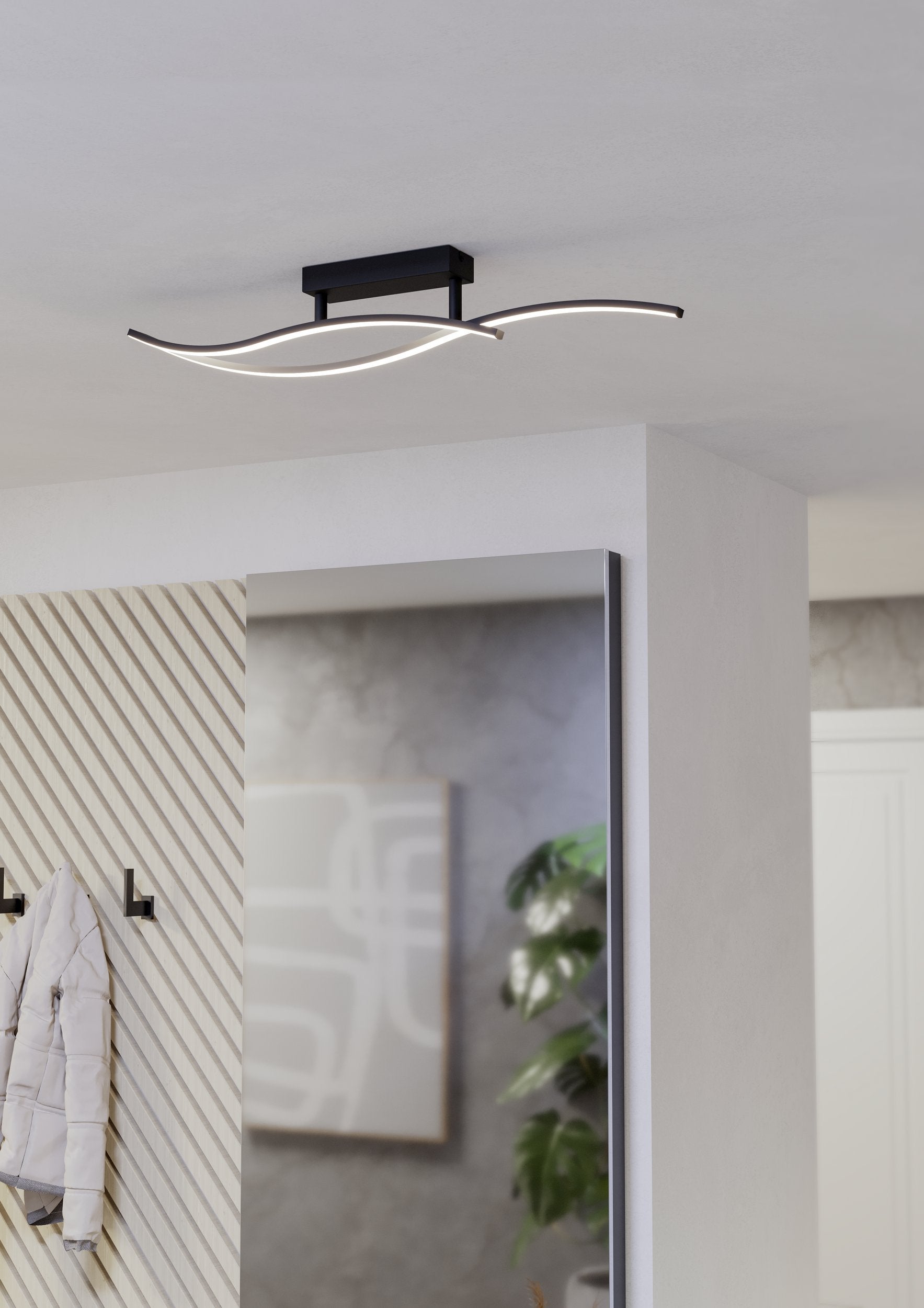 EGLO lámpara de techo Grisolia negro de metal y plástico LED 12W, 4000K, 84,9 x 6 x 15 cm - 2