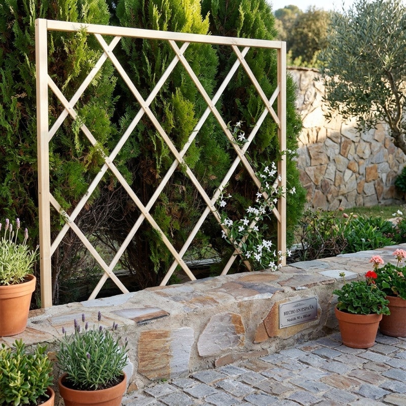 Clôture en Treillis en bois 90 x 180 cm, pour jardin et séparation d'espaces. Haie artificielle extensible - 3