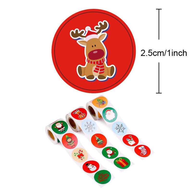 500 pièces 2,5cm Etiquette Autocollantes Noel, Autocollants Décoratifs Décoration de fête étiquettes de Noël -1pc - 2
