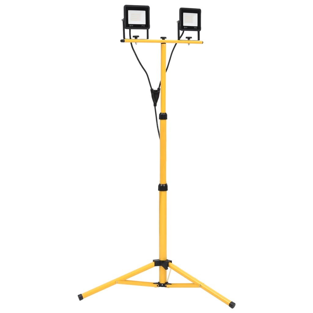 Luceco Faretto LED Da Cantiere Con Treppiede, 50W, Faro IP65 Impermeabile, Lampada Telescopiches Da Lavoro Faretti Con 4000 Lumen 87439046