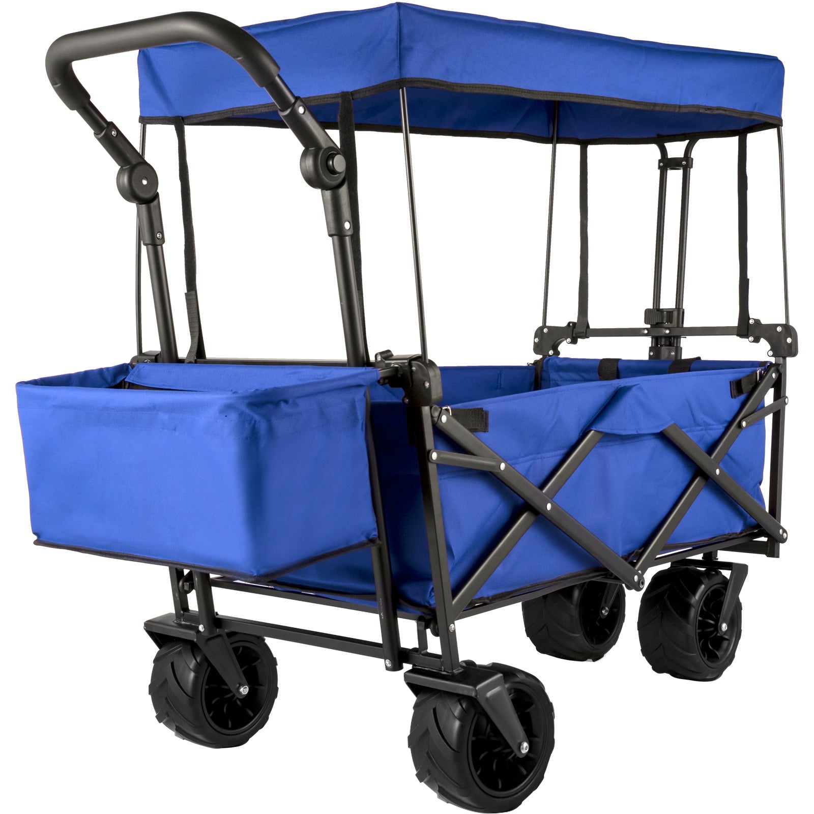 Wózek Składany Wózek Transportowy 100kg 92,7x54,3x98,5cm Niebieski VEVOR