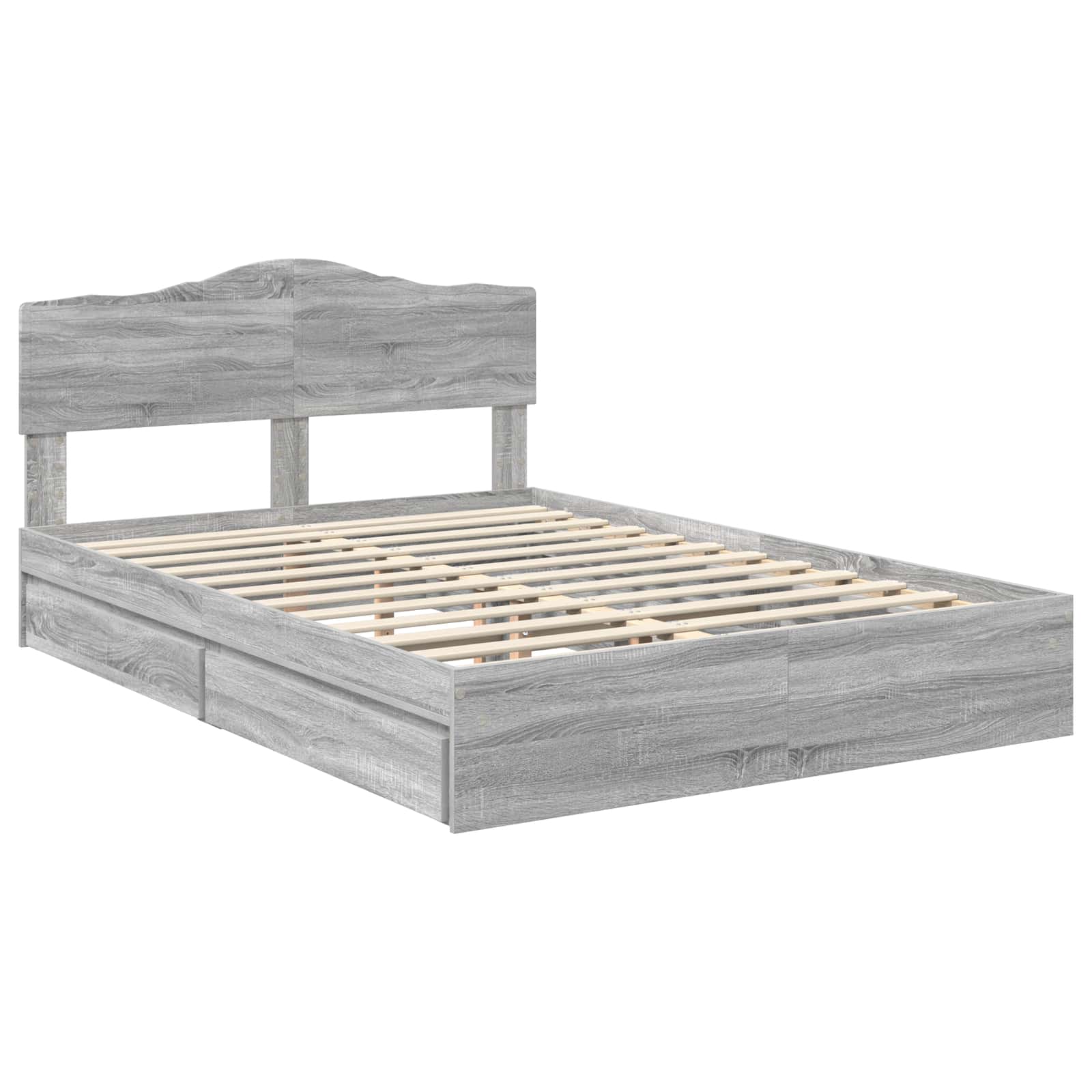 Lit de Rangement Gris 140 x 200 cm Bois d'ingénierie - 4