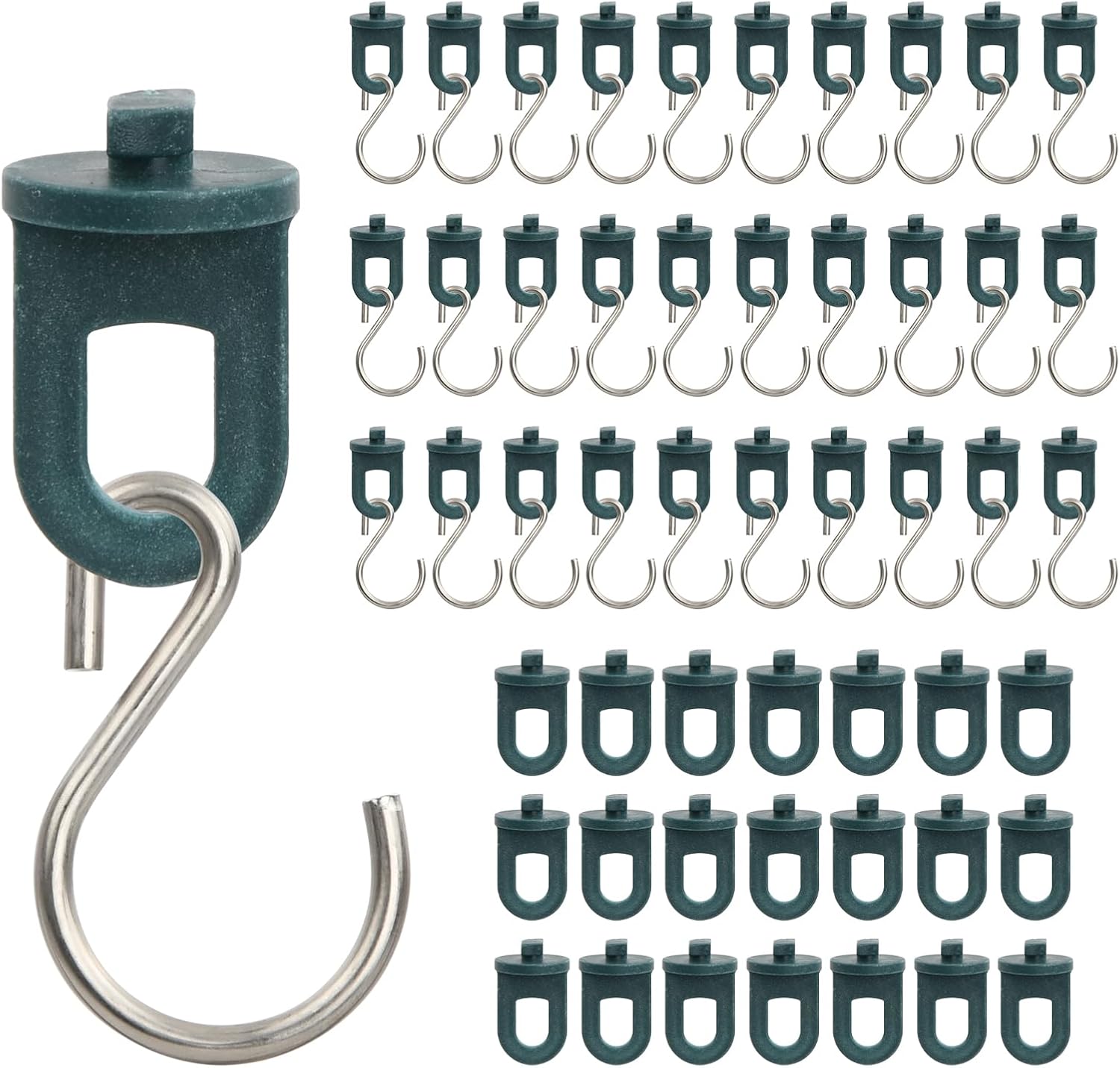 50 szt klipsów do szklarni i 30 szt haków w kształcie litery S ze stali nierdzewnej, klipsy do szklarni, wieszaki do szklarni, akcesoria do szklarni