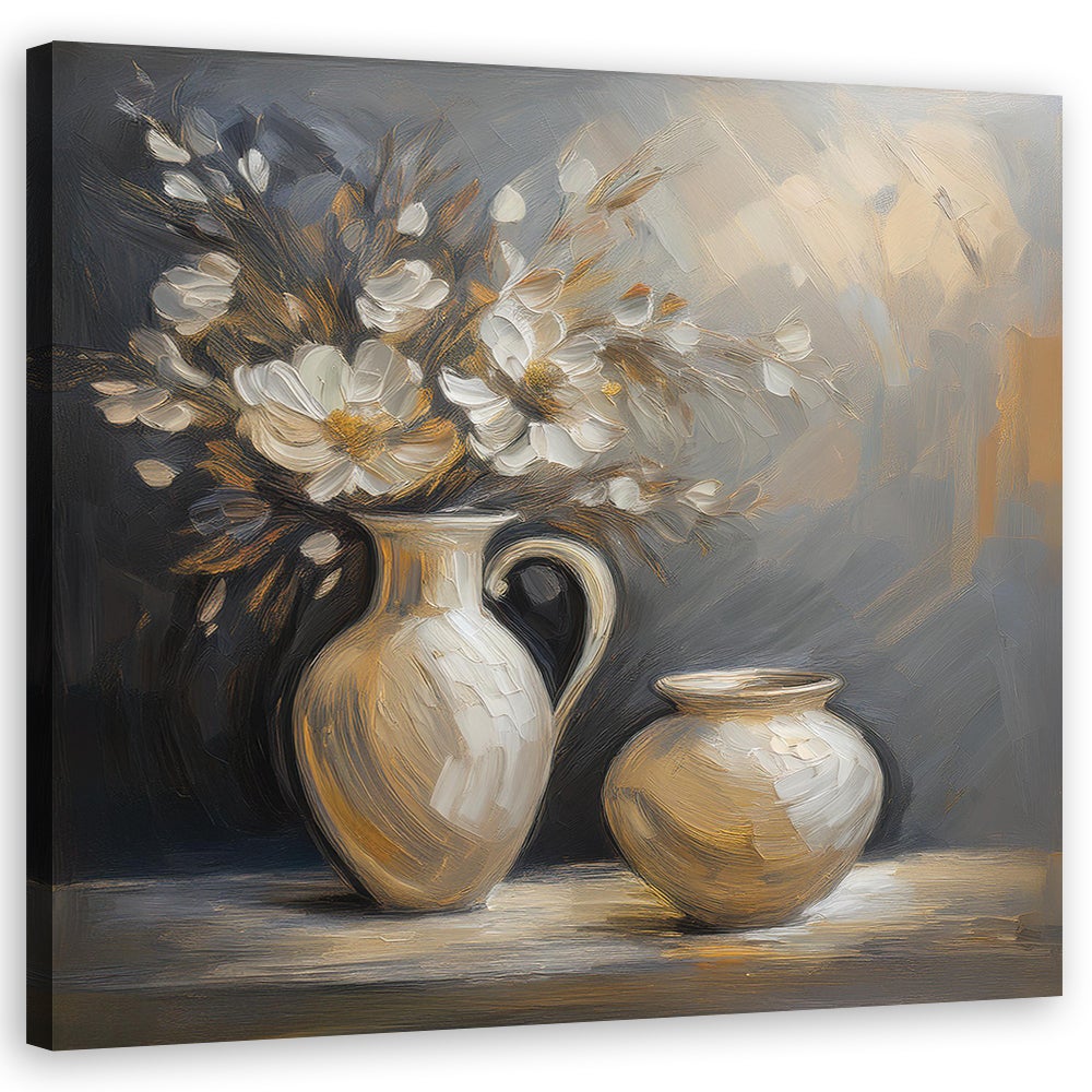 Obraz na płótnie, Wazon Kwiaty Vintage 40x40