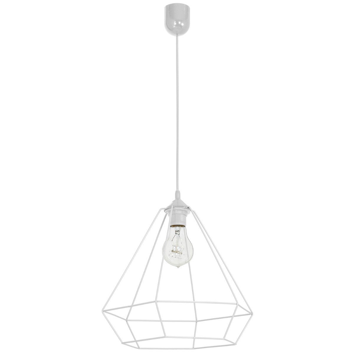 Lampa wisząca Alma biały matowy 1xE27x15W wym: 90 x 35 x 35 cm metal Luminex