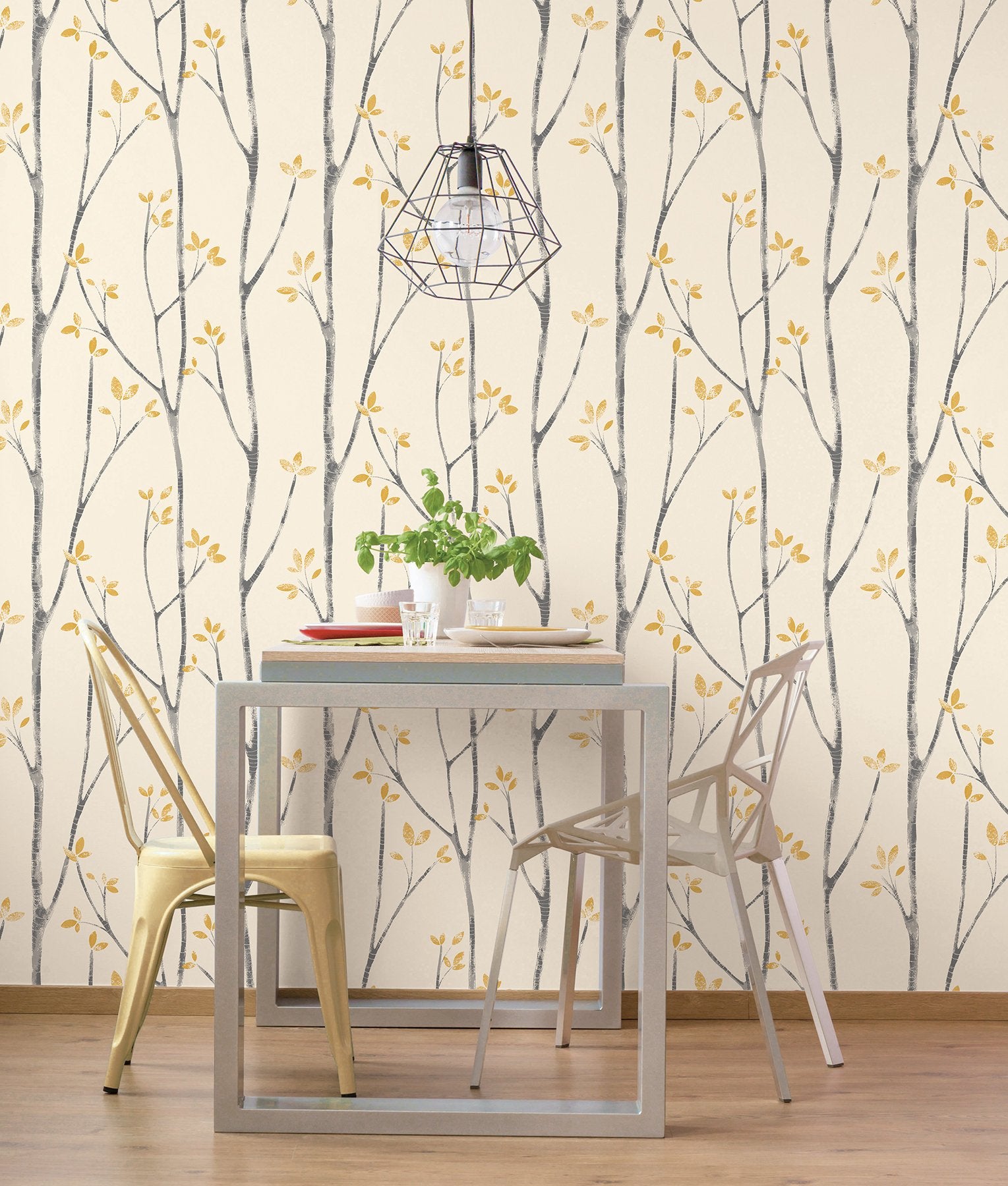 Fine Decor Urban Walls UW24776 Scandi Tree Sidewall, senape - 5