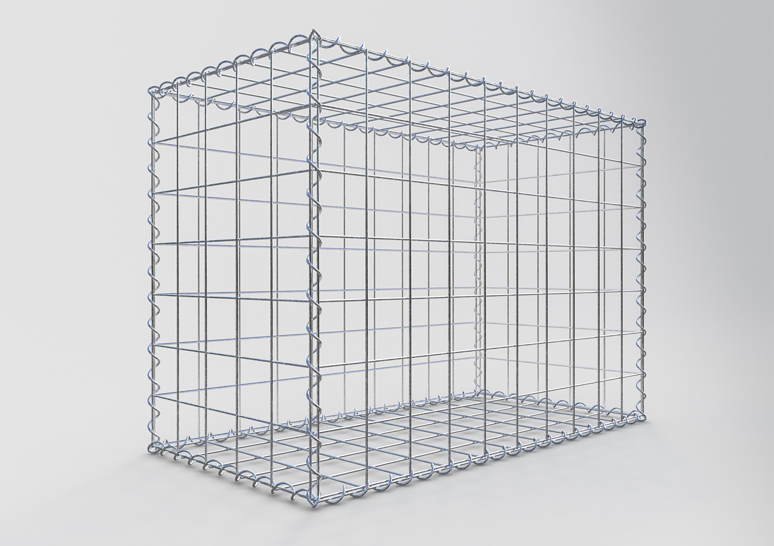 Gavión de acero galvanizado 100x70x50cm (LxAxP), malla 10 x 10cm, Espiral, jaula metálica para muro o jardín - 2