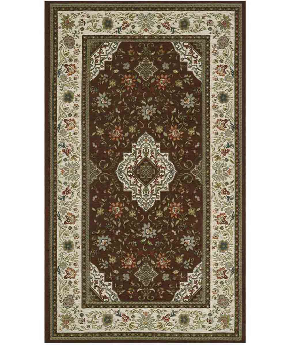 Dywan welurowy antypoślizgowy TABRIZ 140x200 cm BRĄZOWY | GalleriaFarah1970