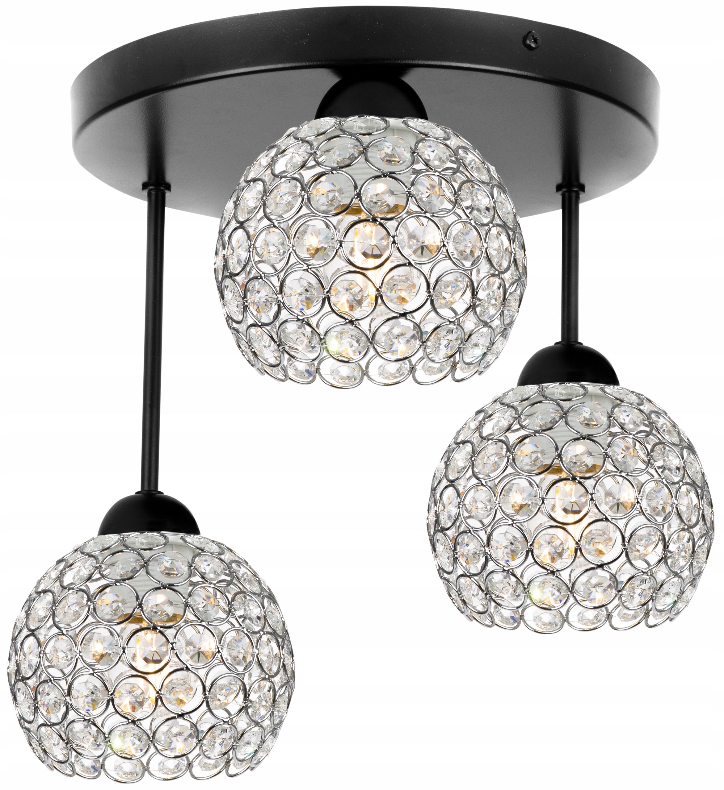 Lampa sufitowa wisząca classy Crystal 3xE27 klosz kula kryształowa transparentna Light Home LH