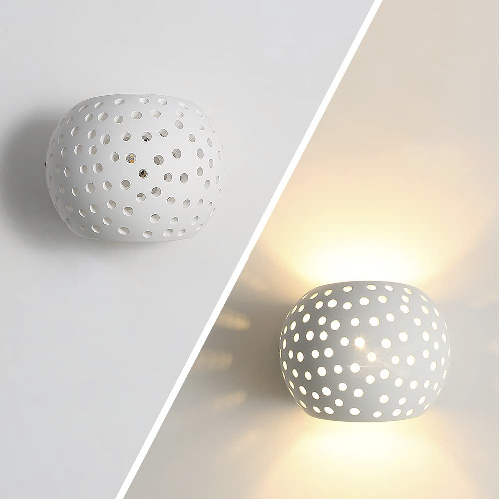 Applique en plâtre lampe moderne perforé lumière de mur de double d'émission G9 - 5
