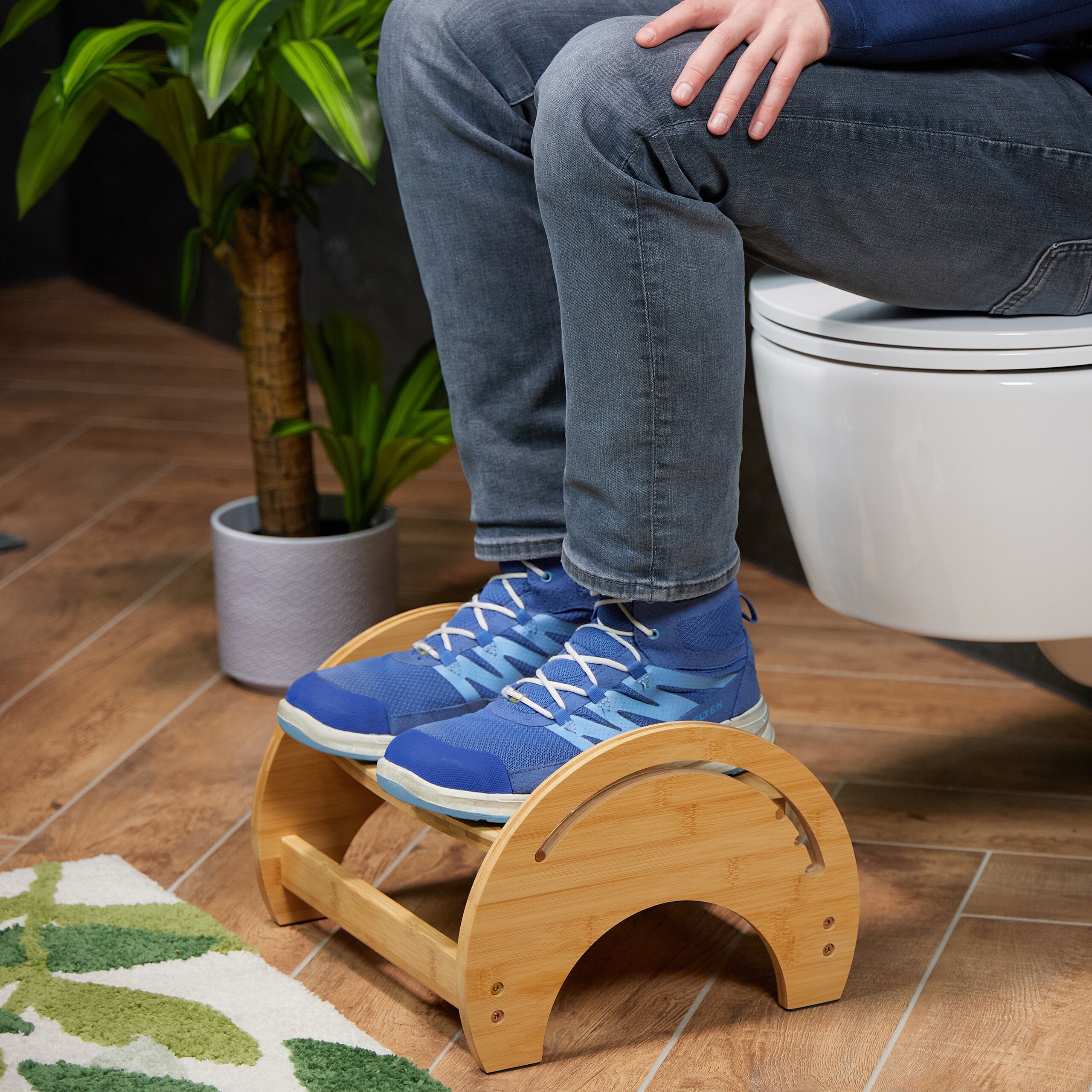 Tabouret Toilette Physiologique Anti-Constipation - 38,5x20x18 Cm, Ergonomique Et Antidérapant Pour Adulte & Enfant Accessoire Salle De Bain Ergonomique