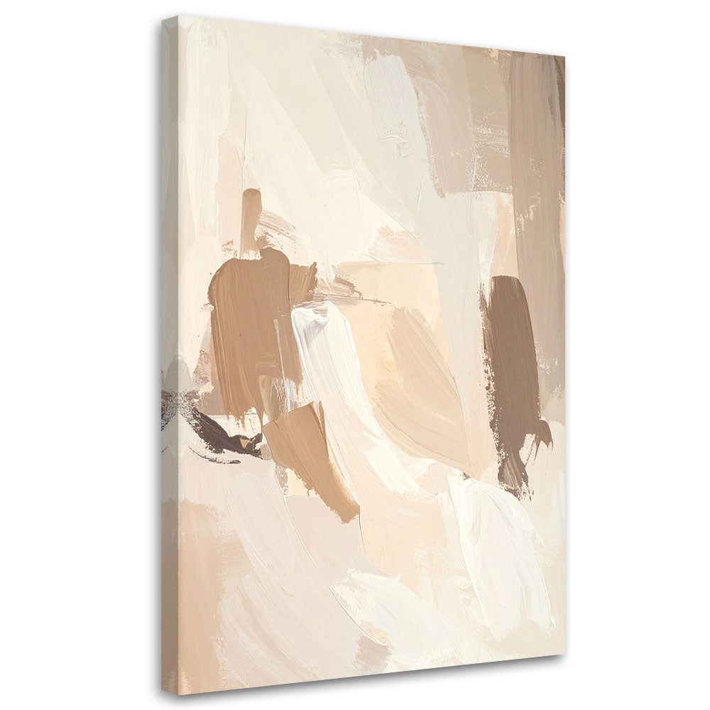 Obraz do salonu sypialni biura spa, Pastelowa Abstrakcja imitacja farby w kolorach beżu 60x90