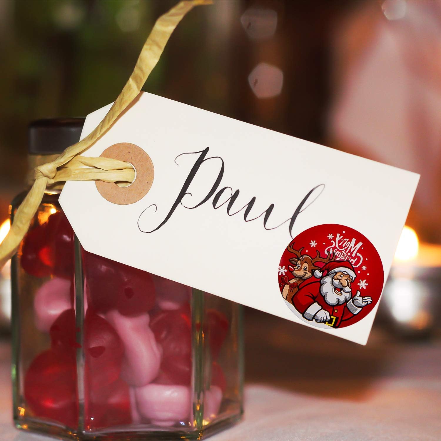 500 pièces 3.8cm Etiquette Autocollantes Noel, Autocollants d'enveloppe Présente des Autocollants Décoratifs Décoration de fête étiquettes de Noël (5 - 4