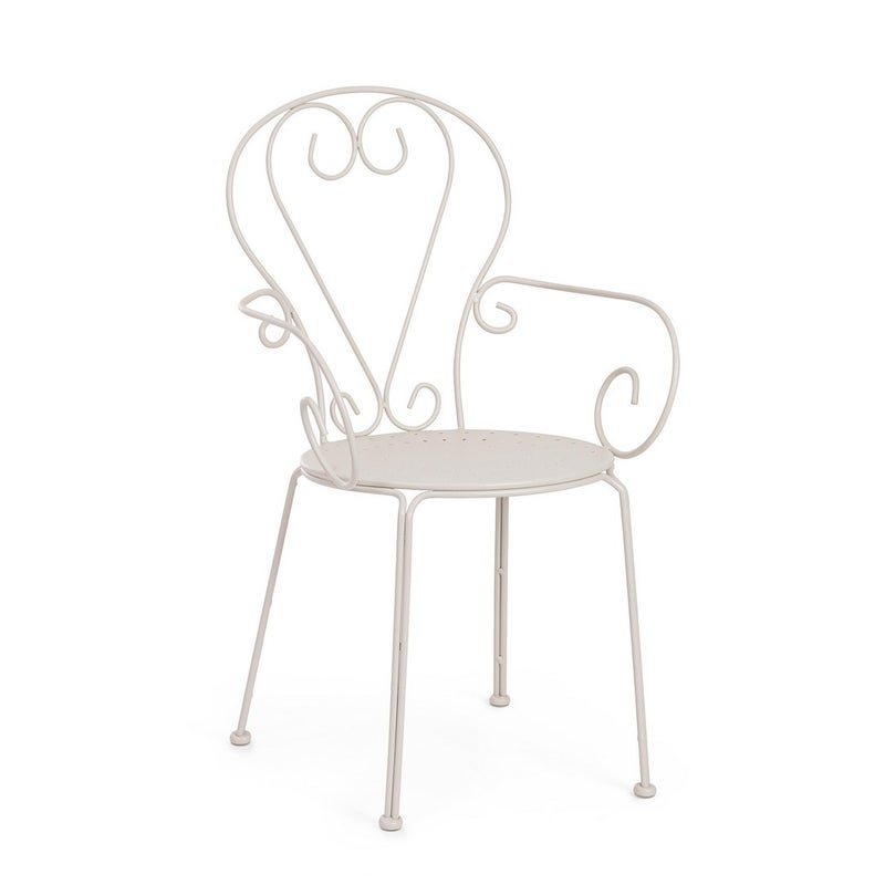 Zestaw 6 krzeseł ogrodowych ze stali lakierowanej elektroforetycznie, z podłokietnikami i matowym szarym wykończeniem