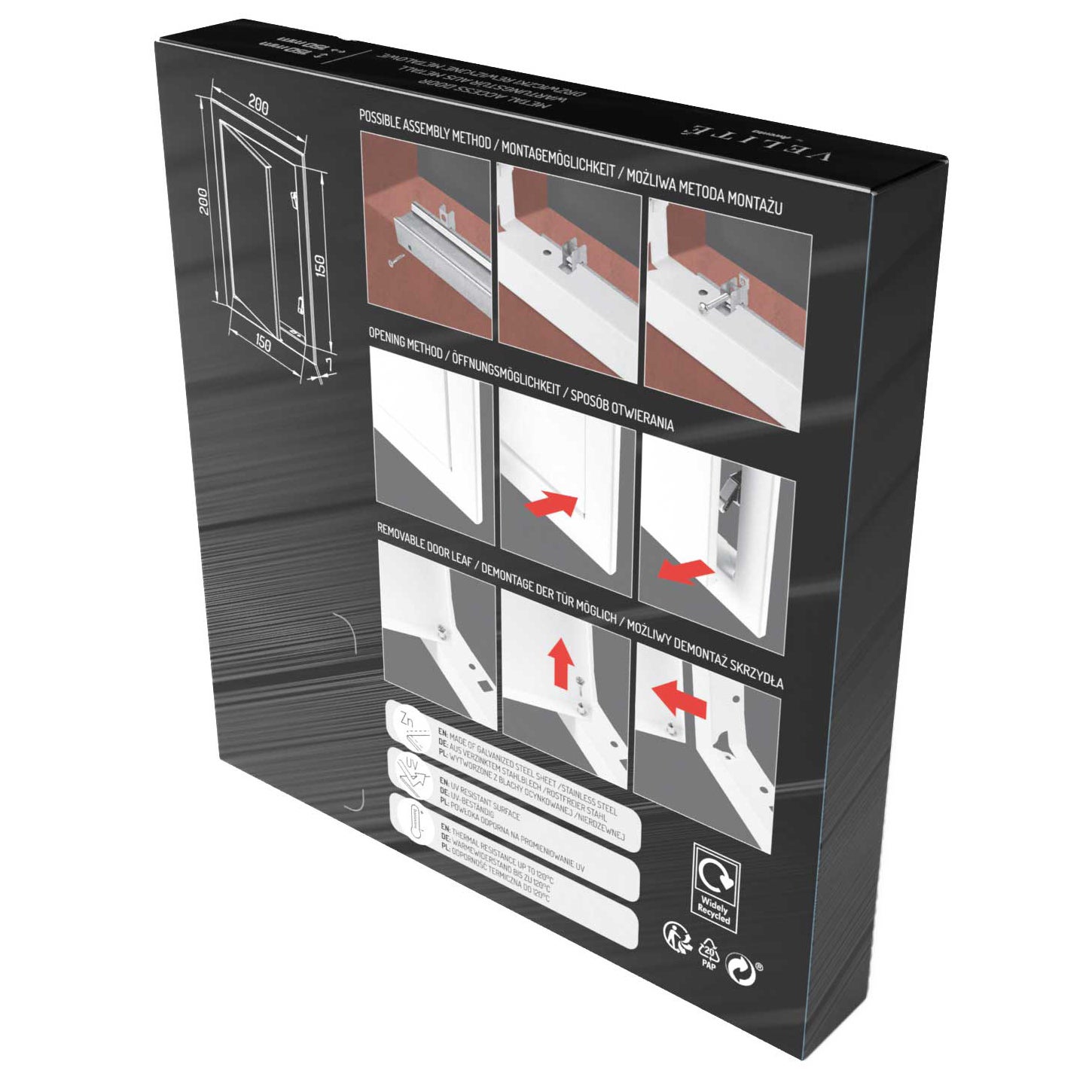 Trappe de Visite Placo 300x300mm Acier Inoxydable Porte Acces - 6