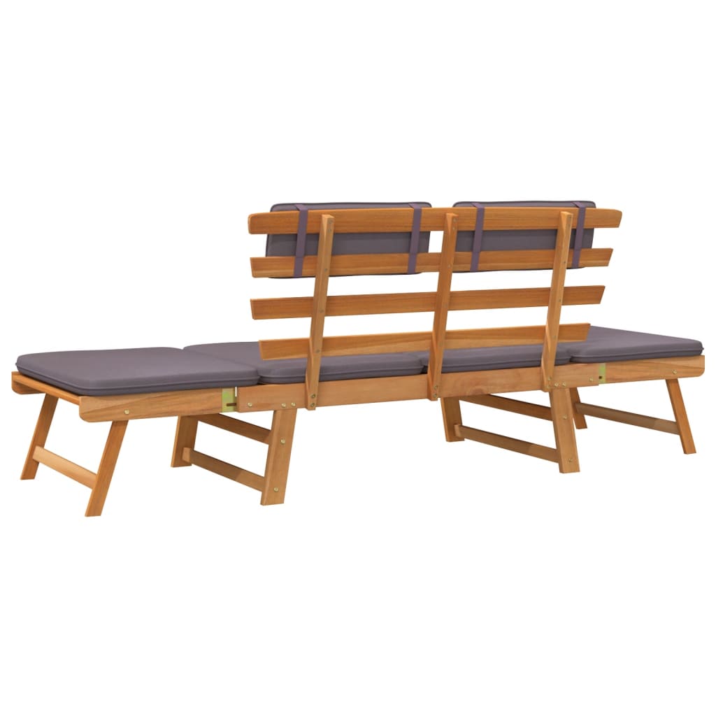 Poltrona lounge da 190 cm con cuscino 2 in 1 in legno massello di acacia 02_0011866 - 6