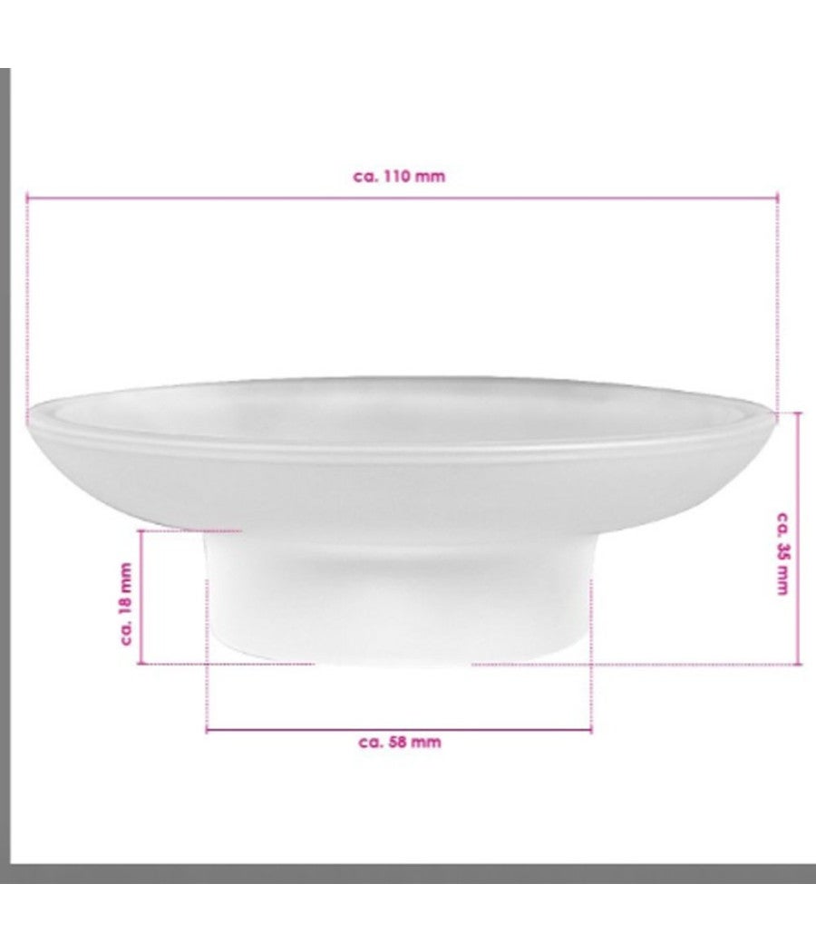 Trade Shop - Piattino Ricambio Porta Sapone In Vetro Satinato 11cm Bagno Accessori - - 2