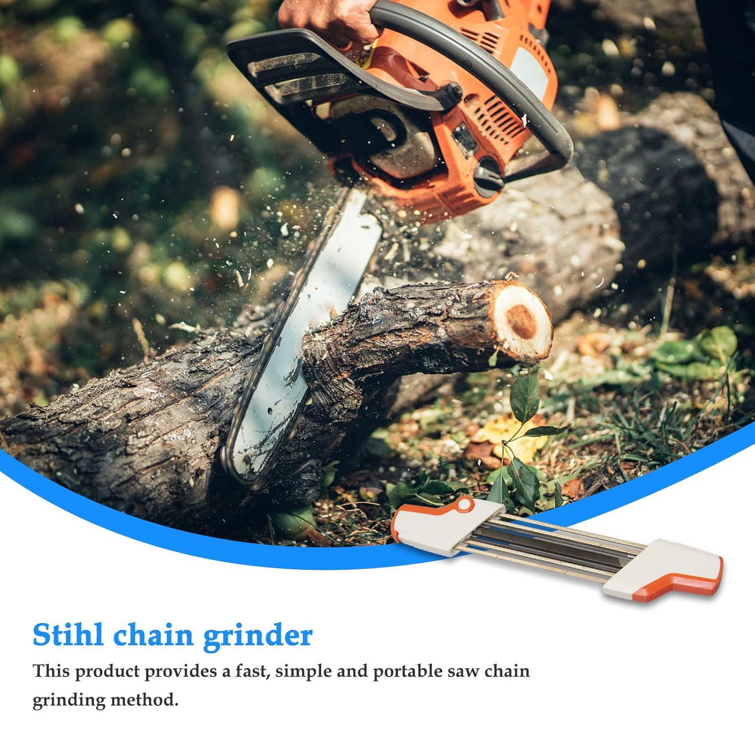 Porte-Lime Stihl 2-en-1 Pour Tronçonneuse - Affûtage Chaîne 3/8" P - Diamètre 4,0 Mm