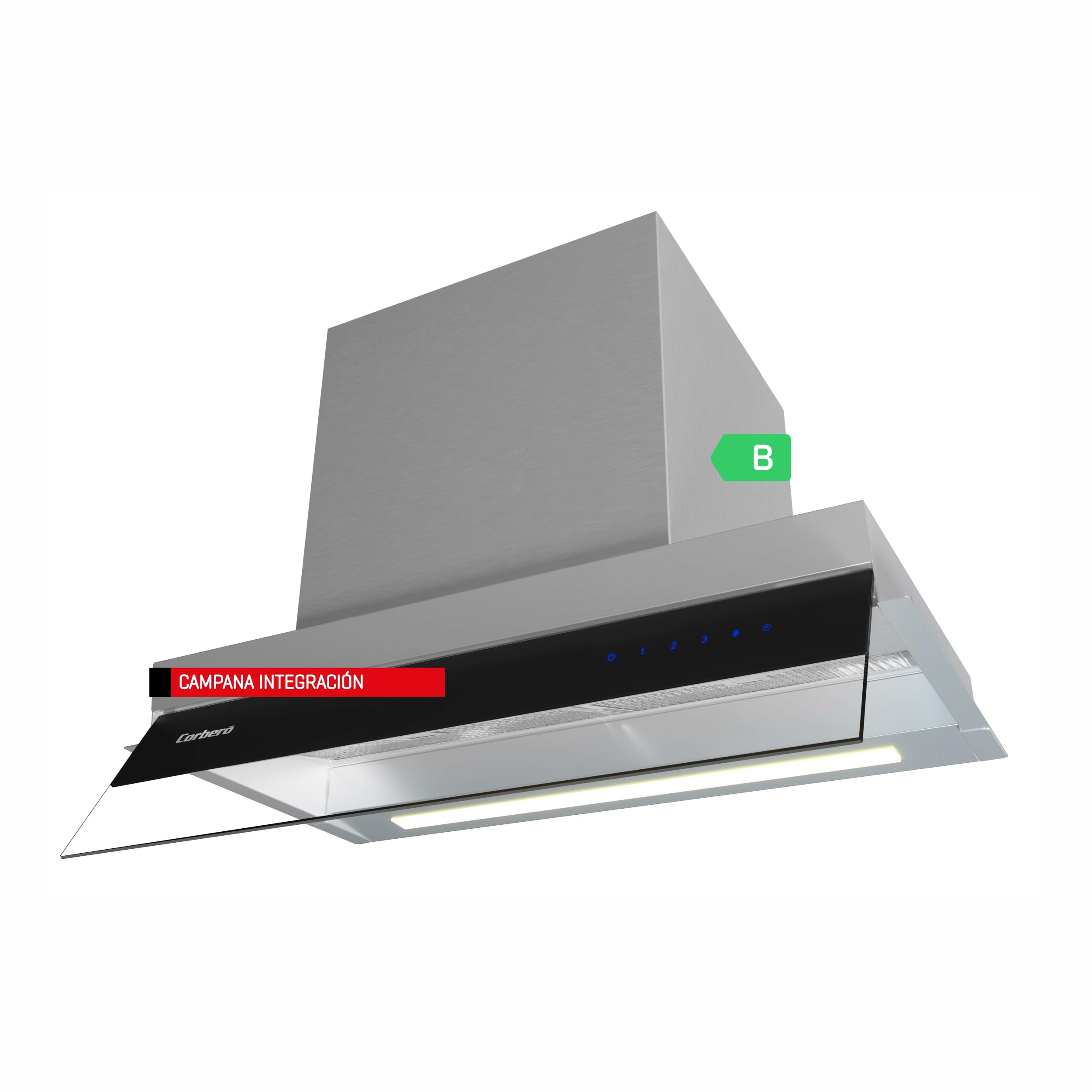Corberó Corberó, Campana Extractora Grupo Filtrante Mara6075x, 60Cm, 750 M3/H, 3 Velocidades, Filtros Aluminio Y B, Inox Carbón Aluminio, Leroy Merlin