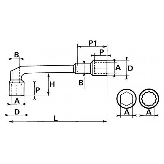 Clé à Pipe 6 Pans Débouchée 14 Mm - Acier Chrome Vanadium - Qualité Professionnelle Avec Finition Chromée - Garantie à Vie - Outil Mécanicien Solide - 7