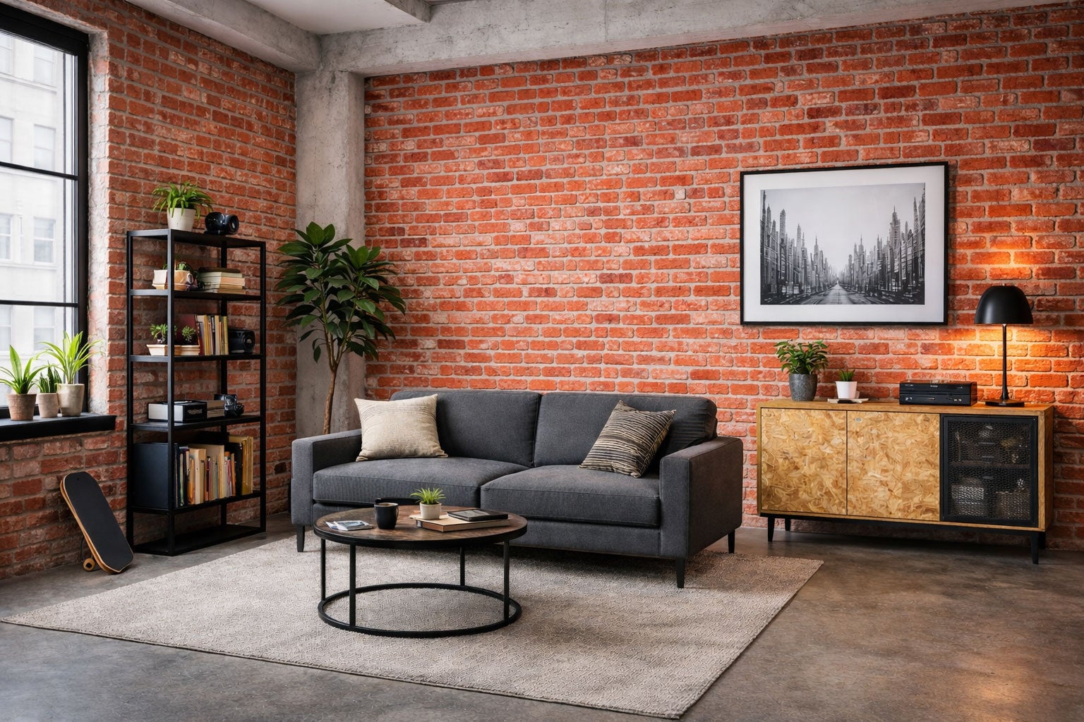 CHIMENEA - Panel Símil Ladrillo en EPS Resinado Medidas 100x50 cm Espesor 2 cm - 6