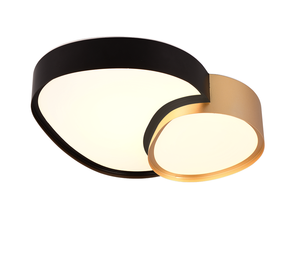 Plafon LED z pilotem RISE czarno-złoty-biały 21W Odcienie bieli 2400lm metal wym:11x43x36cm IP20 Trio