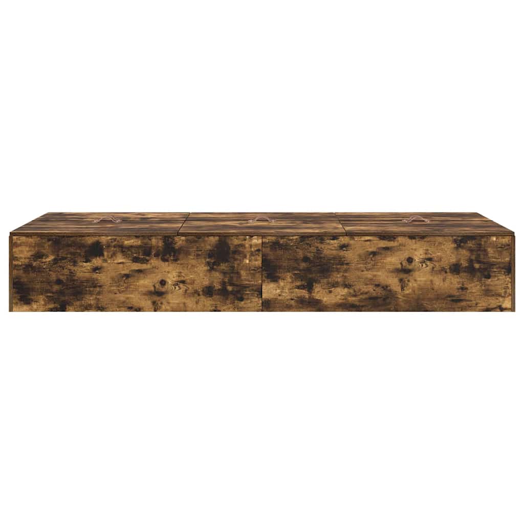 Cadre de lit avec rangement et porte, chêne fumé, 90 x 200 cm - 7