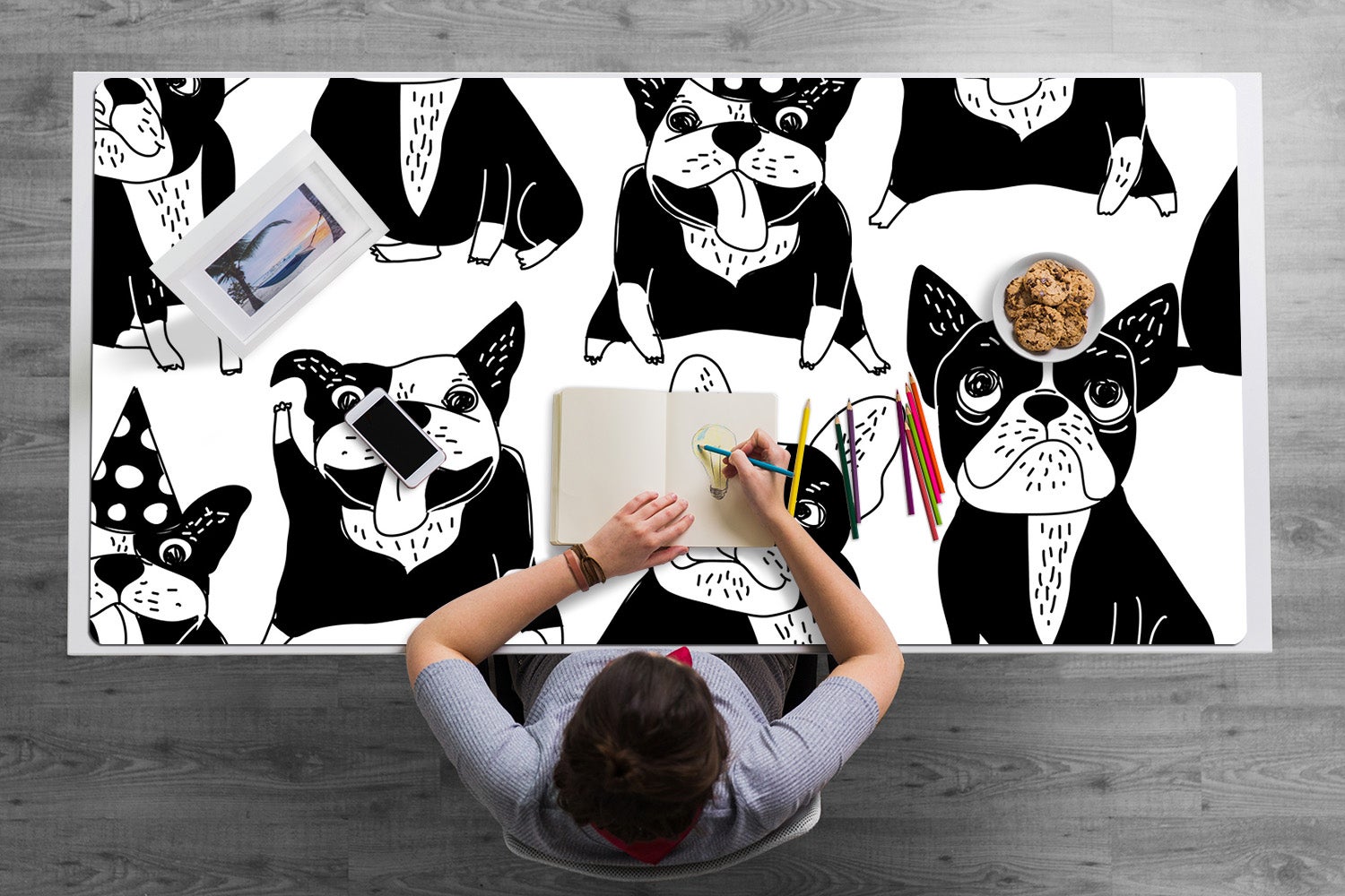 Podkładka na biurko szczęśliwe psy 120x60 cm, radosna mata dekoracyjna – Tulup - 3